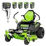 Greenworks 60V 42" Electric CrossoverZ Zero Turn Lawn Mower, (4) 8.0Ah Batteries and 600W Charger