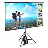 lejiada 60 Inch Portable Projector Screen with Tripod Stand, Compact Mobile Projection Screen for Small Spaces, Height Adjustable and Wrinkle-Free for Indoor Outdoor Camping and Office Use