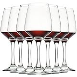 C CREST Wine Glasses Set of 8, 12oz, Lead-free, Clear, Durable Glassware