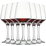 C CREST Wine Glasses Set of 8, 12oz, Lead-free, Clear, Durable Glassware