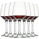 C CREST Wine Glasses Set of 8, 12oz, Lead-free, Clear, Durable Glassware