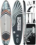 11'x34 Ultra Wide Paddleboard, Inflatable SUP&430lb Capacity for All Skill, Stand-up Paddle Board for Yoga/Family, EVA Deck, US Fin, High-Pressure Pump, 100L Bag, Safety Leash