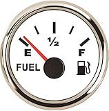 SAMDO Marine Fuel Gauge Fuel Level Gauge 0-190ohm Signal 52mm with Backlight 12V/24V White