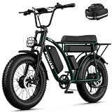 PHILIAM Dual Battery Electric Bike for Adults, 52V50AH Long Range Cargo Ebike Up to 200 Miles, Peak 3000W Dual Motor Fat Tire Electric Bike, 31MPH All Terrain Commuter E-Bike with Hydraulic Brakes