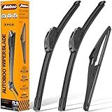 AUTOBOO 26"+17" Windshield Wipers with 12" Rear Wiper Blade Replacement for Nissan Rogue Pathfinder 2013 2014 2015 2016 2017 2018 2019 2020 2021 2022 2023 -Original Factory Quality (Pack of 3)