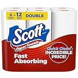 Scott Paper Towels, Choose-A-Sheet, 6 Double Rolls = 12 Regular (108 Sheets Per Roll)