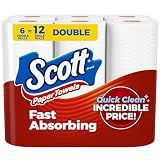 Scott Paper Towels, Choose-A-Sheet, 6 Double Rolls, 108 Sheets Per Roll