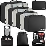 BAGAIL 8 Set Packing Cubes Luggage Packing Organizers for Travel Accessories-Jet Black