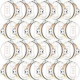 Lukmaa 24 Set 4 Inch Tambourine for Adults Wooden Hand Held Drum with Metal Jingles, Gift Tags, White I Love You Printed Ribbon Percussion Gift Musical Instrument for Church Wedding Party Favor