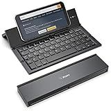 Geyes Foldable Bluetooth Keyboard Portable Folding Wireless Keyboard with Portable Pocket Size, Aluminum Alloy Housing for iPhone,iPad, Tablet,Laptops and Smartphones (Black)