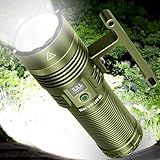 SKYFIRE Flashlights High Lumens Rechargeable, 13,000 Lumens 32,000mAh LED Super Bright Powerful Spotlight, 10 Modes, IP67 Waterproof LCD Digital Display for Home Hunting Camping with Lanyard
