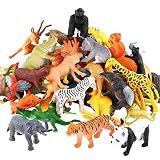 54 Piece Mini Wild Animal Figures for Kids, Plastic Small Zoo Toy Set