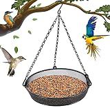 Bird Feeder, Hanging Bird Feeders for Outdoors Metal Mesh Birdfeeder Tray