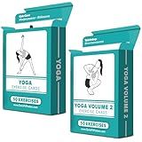 2 Pack Yoga Pose Exercise Cards Volume 1 & 2 - Yoga Positions and Workout Fitness Cards with Over 100 Poses - 2.5" x 3.5"