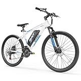 QNUT Electric Bike for Adults, 350W 26" Ebike for Teens 21 Speed 20Mph Up to 40Mile with Dual Disc Brake Commute E-Bike E-MTB for Men Women Electric Bicycles (White)