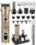 Ufree Beard Trimmer for Men, Electric Razor Shaver, Cordless Hair Clipper Shaving Kit for Mustache Body Nose Ear Hair Facial, Adjustable Beard Grooming Kit Father Birthday Gifts for Men Husband Dad