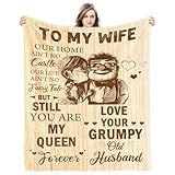 CENSIHER Mothers Day Blanket Gift for Wife from Husband to My Wife Blanket Wedding Anniversary Romantic Gifts for Women Birthday Christmas Valentine's Mother's Day Healing Thoughts Presents for Her