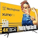 Westinghouse 55-inch Smart TV, 4K UHD Xumo TV w/ HDR10, Voice Remote, Dolby Vision, Dolby Atmos, Edgeless, Flat Screen LED Television w/Bluetooth, Apple AirPlay, Wi-Fi & Mobile Connectivity