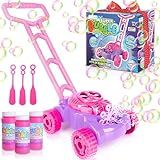 ArtCreativity Bubble Lawn Mower for Toddlers 1-3, Kids Bubble Machine for 1-Year-Old Girl Gifts, Summer Outdoor Push Gardening Toys for Kids Age 1 2 3+ Halloween Birthday Gifts for Preschool Girls