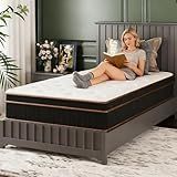 VINGLI 10 Inch Twin XL Mattress for College Students/Young Adults Hybrid Memory Foam in a Box, Individually Wrapped Coils for Motion Isolation/Pressure Relief, Medium Firm,Fiberglass-Free,CertiPUR-US