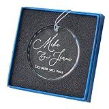 Personalized Glass Crystal Ornament – Custom Name + Date Keepsake