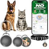 GPS Tracker for Dogs/Cats, Real-Time Tractive GPS Tracker Device | Dog/Cat Tracker Pet Location Tracking with Collar, No Monthly Fee/No SIM Card, Works for iOS Find My, IP68 Waterproof