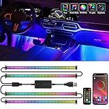 Nilight 72 LED USB Interior Strip Lights Dream Color RGB-IC 12V DC with App RF Remote Control Multicolor Footwell Under Dash Chasing Inside Light Kits 2 Lines Music Sync Mode for Cars Truck ATV UTV