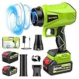 Leaf Blower Cordless with Battery and Charger 1000,000 RPM Handheld Lightweight Patio Cleaning Blower Set Extended Nozzle Design Blowing Leaves and Dust Car Dryer (Green)