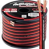 Install Link 16 AWG Gauge Speaker Wire Cable (30 Feet) Stereo, Car or Home Theater, CCA