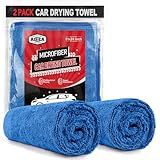 AIDEA Microfiber Towels for Cars-2PK, Large Professional Car Drying Towel, Scratch-Free & Absorbent Drying Towel for Cars, SUVs, RVs, Trucks, and Boats, 24inx 31in, Blue