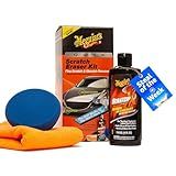Meguiar's Quik Scratch Eraser Kit, Car Scratch Remover for Repairing Surface Blemishes, Car Care Kit with ScratchX, Drill-Mounted Pad, and Microfiber Towel, 4 Count