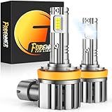 FORENNER H11 Bulbs, 45000LM 900% Super Brightness, H11/H9/H8 Light Bulbs, 1:1 Real Size, 10 Years Lifespan, 6500K Cool White Light, IP68 Waterproof, Play-N-Plug, Pack of 2