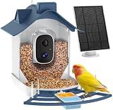 Smart Bird Feeder with Camera, AI Bird Identification, Solar Powered Wireless Outdoor Bird Watching Camera, Auto Capture Video & Instant Notifications for Bird Lovers