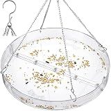 iBorn Bird Seed Catcher Tray, 13.6” Large Bird Feeder Tray Polycarbonate(PC), Chew Proof Seed Catcher for Bird Feeder for Outdoors Hanging, Clear