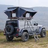 Joyinrute Rooftop Tent Hard Shell, Aluminum Pop Up 2-3 Person Roof Top Hardshell for Camping Truck Van Suitable for Jeep SUV Car. (Roof Tent with Winter Insulation)