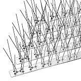 OFFO Bird Spikes with Stainless Steel Base, Durable Bird Spikes Arrow Pigeon Spikes Fence Kit for Keeping Small Bird, Crows and Woodpeckers Away, Covers 10.2 Feet(3.1m)