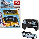 Hot Wheels RC Toy Car, Full-Function Remote-Control 1:64 Scale Ford Mustang, Booster Button to Race & Stunt Onor Off-Track, Recharge with USB Cable