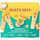 Burt's Bees Christmas Gifts - Essentials Everyday Set, 5 Travel Size Products for Stocking Stuffers - Deep Cleansing Cream, Hand Salve, Body Lotion, Foot Cream and Original Lip Balm