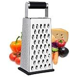 Kaishun Cheese Grater, 4-Sided Box Grater for Cheese, Vegetable & Fruit