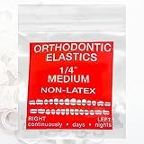 Clear Non-Latex 100 counts, Intraoral Elastic Bands Orthodontic Elastics Dental Rubber Bands Made in US Medium 1/4'', Clear