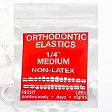 Clear Non-Latex 100 counts, Intraoral Elastic Bands Orthodontic Elastics Dental Rubber Bands Made in US Medium 1/4'', Clear