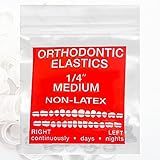 Clear Non-Latex 100 counts, Intraoral Elastic Bands Orthodontic Elastics Dental Rubber Bands Made in US Medium 1/4'', Clear