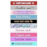 WOTYAPA Custom Sash Personalized Sashes with Text,Women Custom Sashes for Pageants Bachelorette Party Wedding (Style 1)