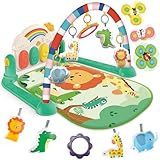 Joryuek Baby Gym & Play Mat, Tummy Time & Activity Mat Toys, Infant to Toddler Play Piano Mat, 0-12 Months (Green)