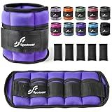 Sportneer Adjustable Ankle Weights Set - 1 Pair (2-10 lbs) Removable Sandbags for Women & Men, Comfortable Neoprene Leg Weights for Walking, Running, Pilates, Yoga, Home Workout & Physical Therapy