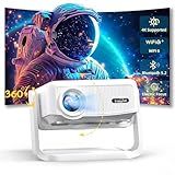 Projector with WiFi and Bluetooth,Mini-Projector: [550 ANSI & 360°Adjustable-Stand & Electric Focus & Auto Keystone], Lisowod L02 2025 Upgrade Portable 1080P Outdoor Movie Projector for Phone/TV Stick