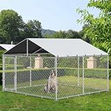 YITAHOME 10'x10' Outdoor Dog Enclosure with Metal Dog Gate
