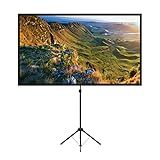 Projector Screen with Stand, 100 Inch Outdoor Projection Screen 16:9 and Tripod Stand, Portable Projector Screen, 1.2 Gain, Lightweight and Compact, Easy Setup, Idea for Home Cinema, Backyard Party.