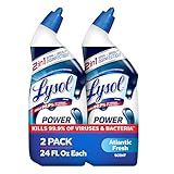 Lysol Toilet Bowl Cleaner Clinging Gel, Power, 24 oz, 2 Pack