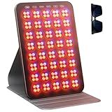 Red Light Therapy for Face 6 Modes, Portable Red Light Therapy Panel with Protective Goggles and Timer, Infrared Red Light Therapy for Body Care, Brown